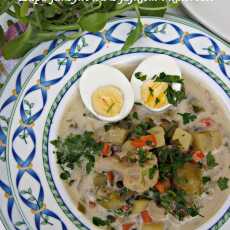 Przepis na Zupa jarzynowa z jajkiem i kalerosse