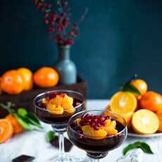 Przepis na Świąteczny mus czekolaodwy z mandarynkami i granatem