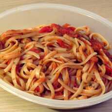 Przepis na Szama do pudełka #5 - spaghetti napoli z pieczarkami