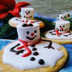 Przepis na Melting snowmen cookies - ciasteczka topniejące bałwanki