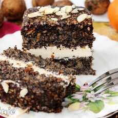 Przepis na Ciasto makowe z czekoladą, migdałami i kremem mascarpone (tort)
