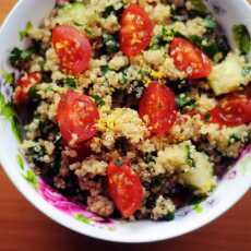 Przepis na Zestaw obiadowy z frytkami + tabbouleh z quinoa