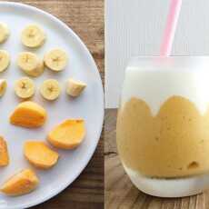 Przepis na Banan + kaki + mleko kokosowe
