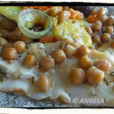 Przepis na Flądra w ciecierzycy - Oven Baked Plaice With Chickpeas - Filetti di platessa con salsa di ceci