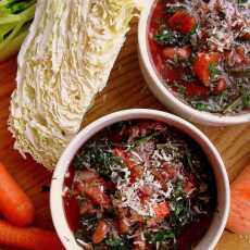 Przepis na Zimowa minestrone z buraczkami i fasolą / Winter Minestrone with Beets and Beans