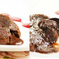 Przepis na Molten lava - czekoladowy deser z płynnym środkiem (5 składników)