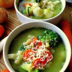 Przepis na Zupa kalafiorowo-brokułowa / Cauliflower Broccoli Soup