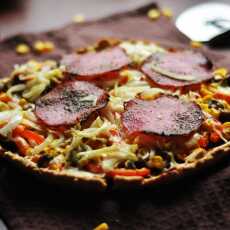 Przepis na Tarta LCHF ala pizza z salami | bezglutenowa, bez laktozy, fit, dietetyczna |