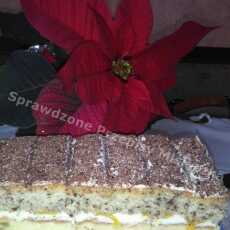 Przepis na Ciasto czekoladowe z brzoskwiniami i wkładką serową