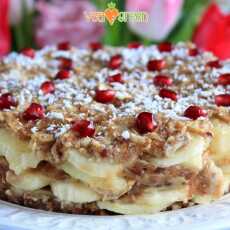 Przepis na Witariański jabłecznik z musem daktylowym bez cukru, bez glutenu / RAW Vegan Apple Pie with date mousse