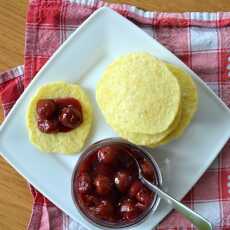 Przepis na Placki jaglane z wiśniami ( BEZ GLUTENU, MLEKA, CUKRU )