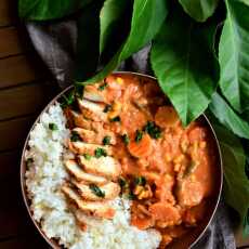 Przepis na Curry warzywne z kurczakiem na parze i cytrynowym ryżem 