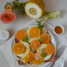 Przepis na Cytrusowa sałatka z fenkułem i szynką