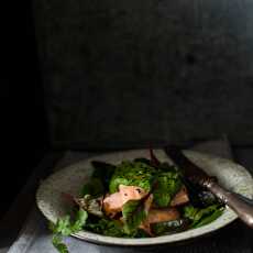 Przepis na ŁOSOŚ POWILI PIECZONY Z KOPERKOWYM PESTO - SLOW OVEN COOKED SALMON WITH DILL PESTO