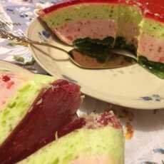 Przepis na Lekki sernik z galaretkami; kolorowe ciasto galaretkowe z serem