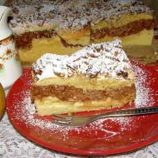 Przepis na Pyszne ciasto ucierane z jabłkami budyniowymi i posypką orzechową...