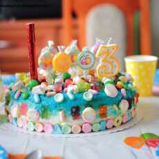 Przepis na Cukierkowy tort - 3 urodziny Jasia