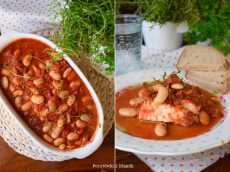 Przepis na Morszczuk w pomidorach z chorizo i fasolką