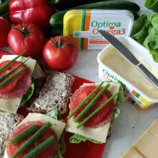 Przepis na Chleb pszenno-żytni z płatkami owsianymi, kanapki na piknik z Optimą Omega 3