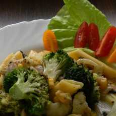 Przepis na Zapiekanka makaronowa z brokułem, kalafiorem i pieczarkami (wegańska i bezglutenowa) #11