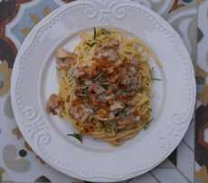 Przepis na Spaghetti w kremowym sosie z kurkami