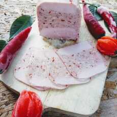 Przepis na Schab faszerowany mięsem mielonym, z ostrą papryczką i kolendrą, z szynkowara