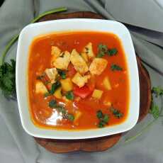 Przepis na Zupa rybna - dorsz w pomidorach