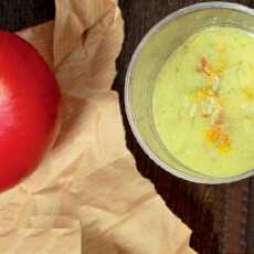 Przepis na Mniszek + jabłko + rodzynki + masło orzechowe + (sok z brzozy)