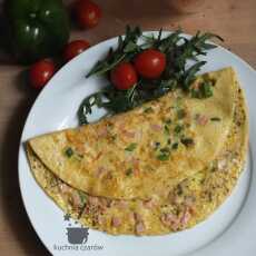 Przepis na Omlet z szynką, serem i papryką
