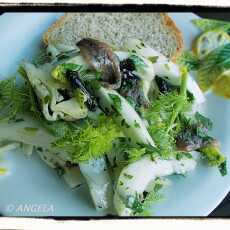 Przepis na Surówka z fenkułu (kopru włoskiego) z sardelami - Fennel & Anchovies Salad Recipe - Insalata di finocchi e acciughe