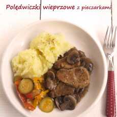 Przepis na Polędwiczki wieprzowe z pieczarkami.