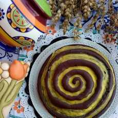 Przepis na Ciasto kakaowo - waniliowe ze spiralką 