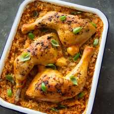 Przepis na Udka z kurczaka pieczone z ryżem