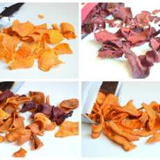 Przepis na Zdrowe chipsy - z batata, marchewki, buraka, miks warzywny :) 