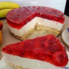Przepis na Kruche ciasto z panna cottą, galaretką i malinami / Raspberry Jelly Panna Cotta Cake