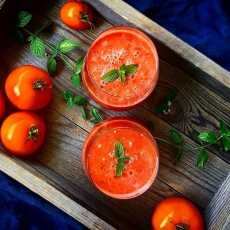 Przepis na Arbuz z pestkami + pomidory + bazylia