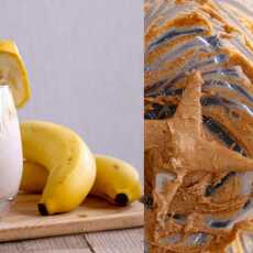 Przepis na Resztki masła orzechowego + banan + mleko roślinne + daktyle