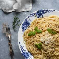 Przepis na Spaghetti z sosem cytrynowo - parmezanowym 