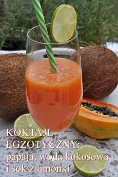 Przepis na Koktajl z papai i wody kokosowej