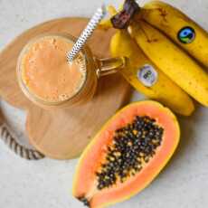 Przepis na Banan + papaja + mleko owsiane + maca