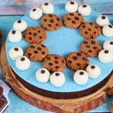 Przepis na Proteinowy torcik Cookie Monster (bez glutenu, cukru białego, laktozy, wegańskie)