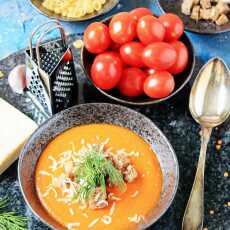 Przepis na Krem pomidorowy z mascarpone i czerwoną soczewicą