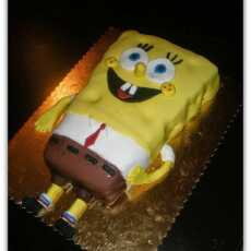 Przepis na Tort z kremem z białej czekolady i truskawkami - SpongeBob - inspiracja na Dzień Dziecka