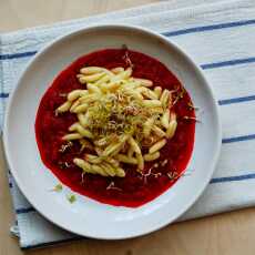 Przepis na Makaron + zupa + sos z pomidorów i pieczonych warzyw