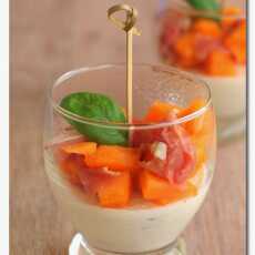 Przepis na Taka dziwna panna cotta: mozzarella - bazylia - szynka - melon