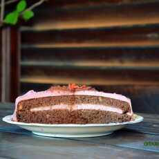 Przepis na Tort czekoladowy z kremem kokosowo - malinowym (zdrowy, bez mąki, paleo)