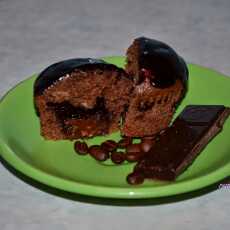 Przepis na Muffinki czekoladowe z kremem czekoladowym i polewą czekoladową