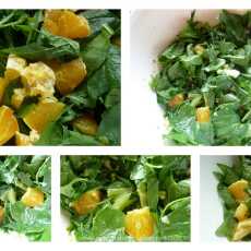 Przepis na Sałatka ze szpinakiem, brokułami i pomarańczą