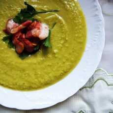 Przepis na Zielona zupa krem ( groszkowo-porowy )
