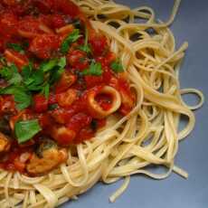 Przepis na Makaron linguine z owocami morza